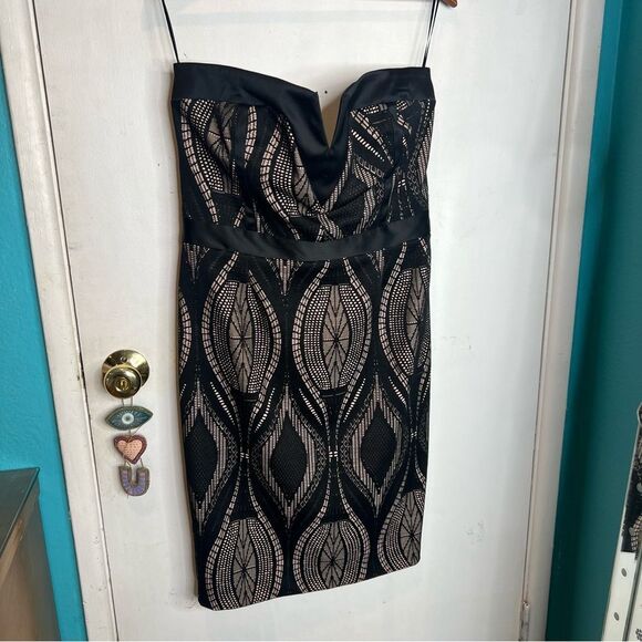 River island strapless evening wear cute plus size midi dress wedding guest - Picture 3 of 11